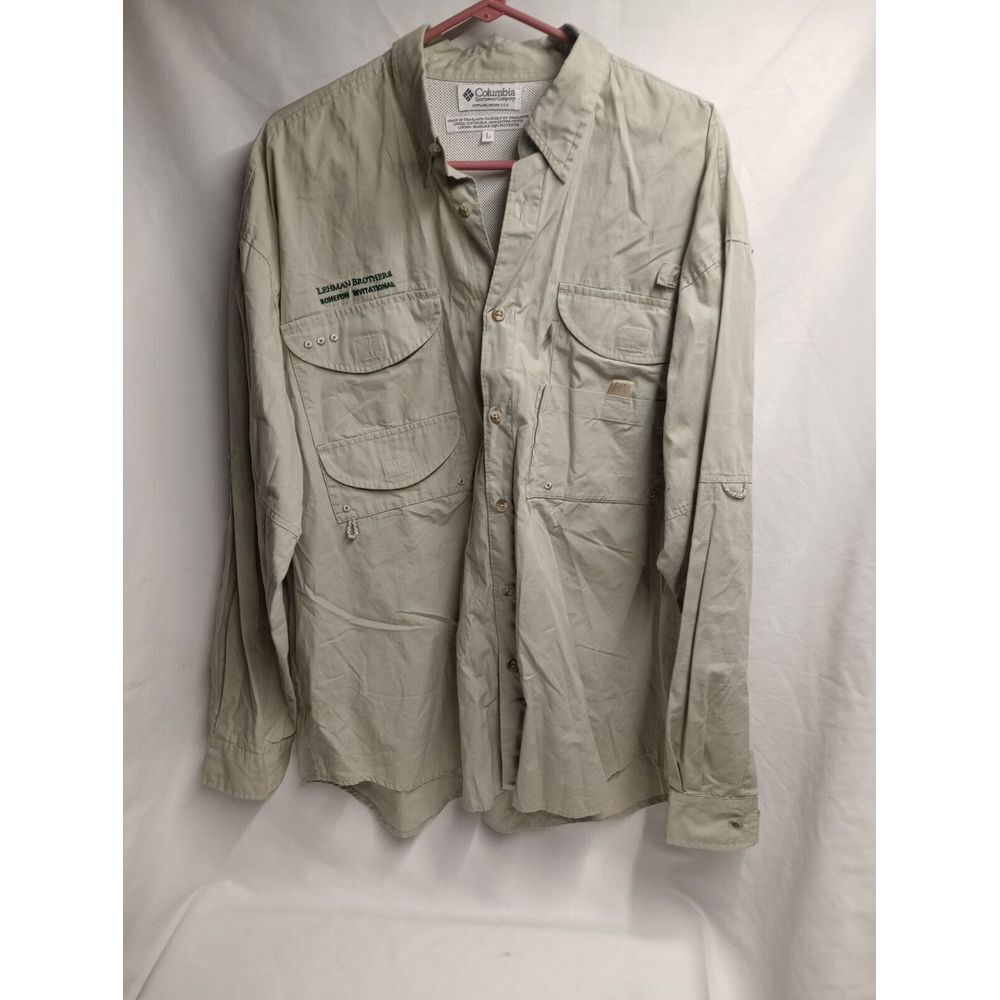 Columbia PFG‎ Performance Large Fishing Long Sleeve Button-Up Shirt Vented